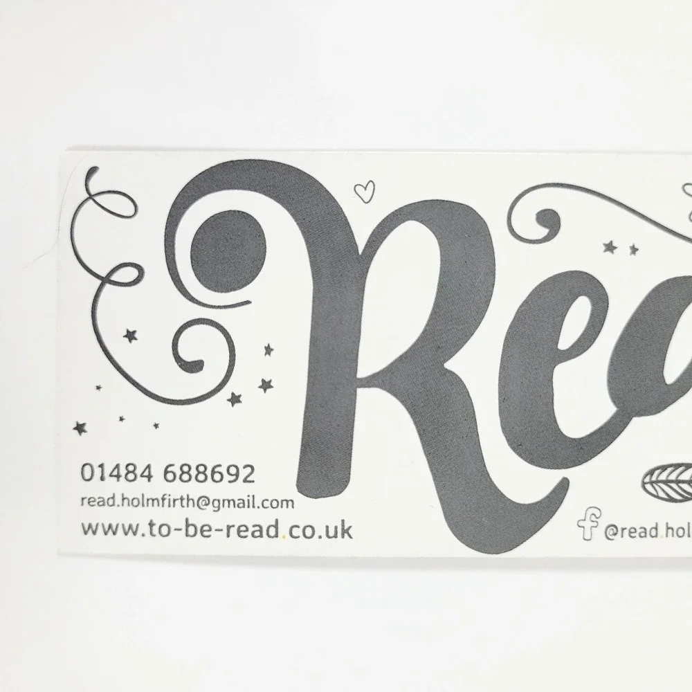 2019 READ paperboard Bookmark promotional bookstore bookshop promo- Holmfirth UK